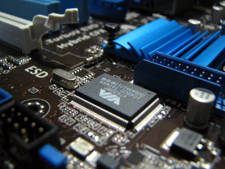 Stock image of a motherboard